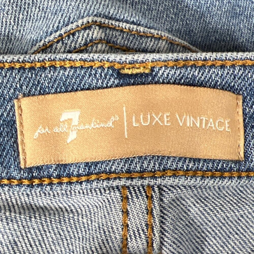 7 FOR ALL MANKIND Luxe Vintage High Rise Button Fly Jeans  Sz 27 EUC - Picture 5 of 8